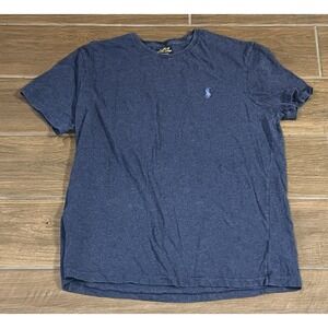 Polo Ralph Lauren Men's Shirt Medium Blue Cotton Crewneck Normcore Pony Preppy